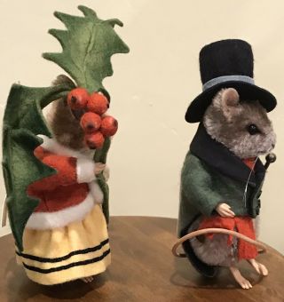 R.  John Wright Annamarie and Fritz Rare Christmas Mice Matched Number Set Mohair 5