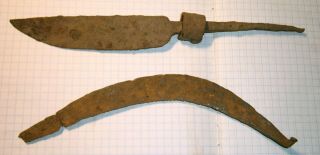 Ancient Medieval Khazar Kievan Rus Iron Knife And Sickle Tools Artifacts