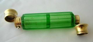 RARE SAMPSON MORDAN URANIUM GREEN GLASS DOUBLE ENDED SCENT BOTTLE c 1860 3