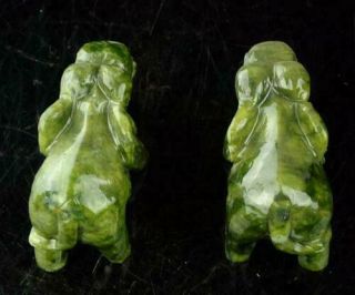 A pair 100 China natural jade hand - carved statues of elephant very good NR 5