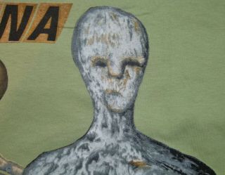 Vintage NOS Nirvana Incesticide 1993 90s Kurt Cobain Large Green T - Shirt 6