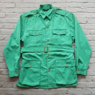 Vintage 90s Polo Ralph Lauren Safari Jacket Size Xl Made In Usa Green