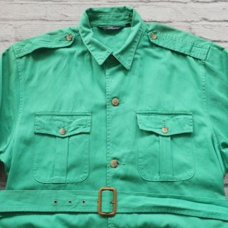 Vintage 90s Polo Ralph Lauren Safari Jacket Size XL Made in USA Green 2