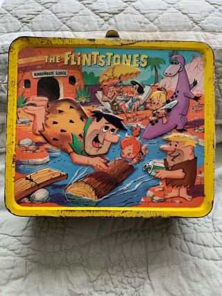 Vintage ‘the Flintstones’ Metal Lunchbox W/ Thermos