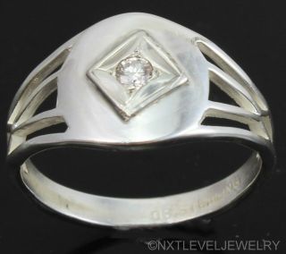 Antique Ostby & Barton 1920 ' s Art Deco Diamond Sterling & 10k Gold Cocktail Ring 5