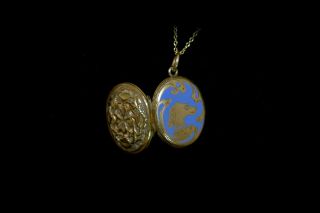 ABSOLUTELY Fabulous ANTIQUE Victorian ENAMEL & GOLD DOG LOCKET Necklace WOW 2