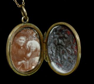 ABSOLUTELY Fabulous ANTIQUE Victorian ENAMEL & GOLD DOG LOCKET Necklace WOW 4