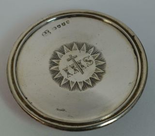 1841 Early Victorian Solid Silver Miniature Religious Dish Or Stand