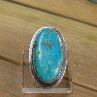 Large Vintage Sterling Silver Turquoise Statement Ring