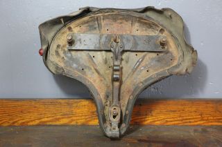 Vintage Antique Motorcycle Leather Seat Jewel Reflector old Harley Indian saddle 12