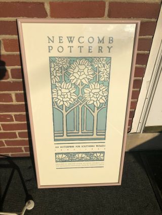 Vintage Rare Newcomb College Pottery Poster 1980s Approx 33 1/4” X 18”
