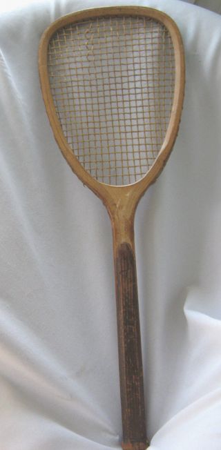 Peck & Snyder Flat Top Antique Tennis Racquet Ny 1880 Rare Flat Top " A " Gift