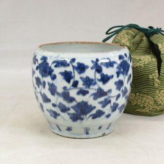 H734: Real Old Chinese Blue - And - White Porcelain Vase Of Kosometsuke With Shifuku