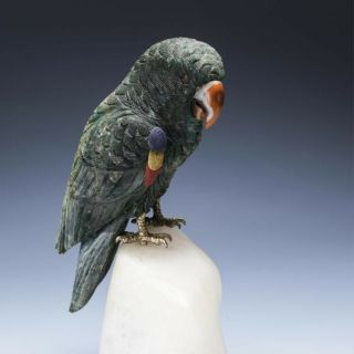 Another Chinese Cut Crystal & Jade Parrot Bird Display
