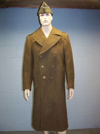 Wwii U.  S.  Army Mackinaw Cold Weather Wool Overcoat Dated