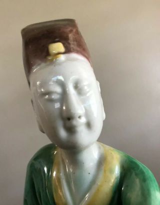 Antique Republic Period Chinese Porcelain Robed Deity Statue God Art SIGNED 3