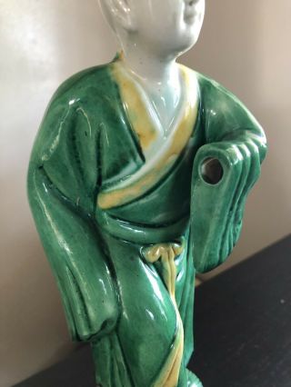Antique Republic Period Chinese Porcelain Robed Deity Statue God Art SIGNED 4