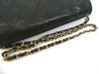 r1726 Auth CHANEL Vintage Black Quilted Lambskin CC Turn Lock Chain Shoulder Bag 7