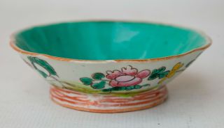 Vintage Chinese Porcelain Pottery Hand Painted Footed Bowl Dish
