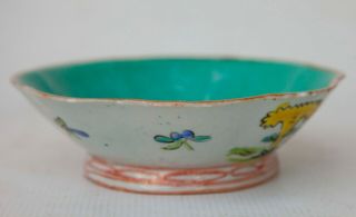 Vintage Chinese Porcelain Pottery hand painted Footed bowl dish 6