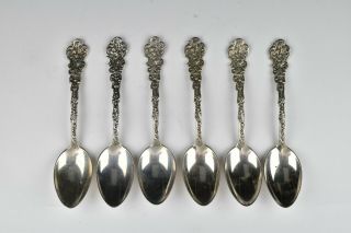 Set Of Six Gorham 7,  1/4 Inch Sterling Silver Spoons In Versailles Pattern