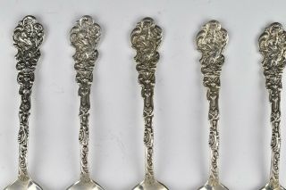 Set of Six Gorham 7,  1/4 inch Sterling Silver Spoons in Versailles Pattern 3