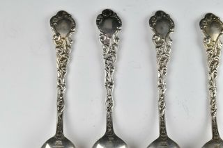 Set of Six Gorham 7,  1/4 inch Sterling Silver Spoons in Versailles Pattern 6
