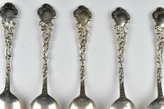 Set of Six Gorham 7,  1/4 inch Sterling Silver Spoons in Versailles Pattern 7