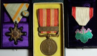 Ww2 1931 - 4 Manchurian War Dispatch Sterling 7th Rising Sun Medal Japanese Badge
