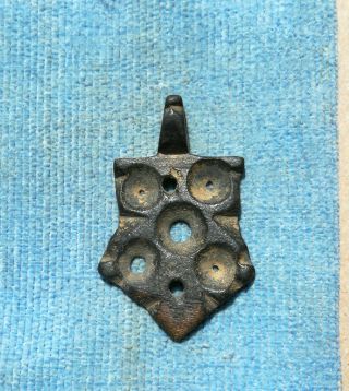 Ancient Viking Bronze Pendant Amulet Solar Great Save