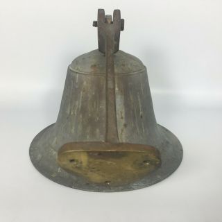 Old USN United States Navy Brass Nautical Ship Boat Bell Vintage 4