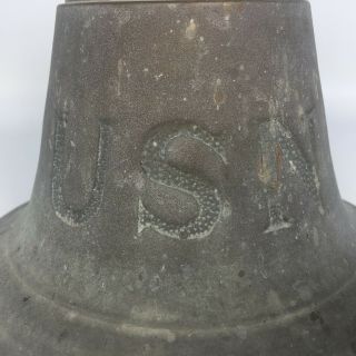 Old USN United States Navy Brass Nautical Ship Boat Bell Vintage 5