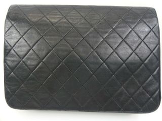 r1714 Auth CHANEL Vintage Black Quilted Lambskin CC Turn Lock Chain Shoulder Bag 3