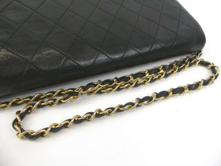 r1714 Auth CHANEL Vintage Black Quilted Lambskin CC Turn Lock Chain Shoulder Bag 7