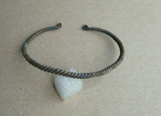 Medieval Viking Era Bronze Twisted Bracelet 9th - 11th Century Ad