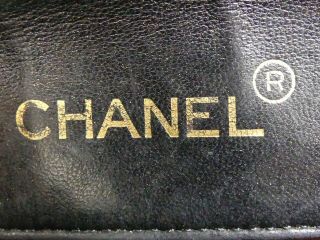 r1711 Auth CHANEL Vintage Black Quilted Lambskin CC Push Lock Chain Shoulder Bag 11