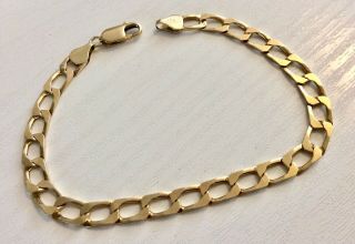 Good Gents Vintage Solid 9 Carat Gold Mens Bracelet 9ct
