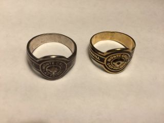Vintage Dunhill Cigar Band Ring set: one each;18k gold; sterling 4