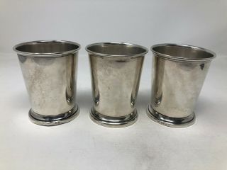 Poole 58 Sterling Silver Set Of 3 Julep Cups No Mono