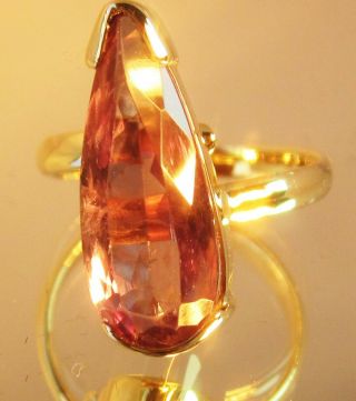 4.  95 Crts Csarit Red Zultanit Diaspore Gold Ring & Extremely Rare Color Change