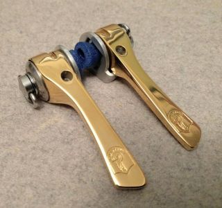 RARE 84 Dated 1st Gen Campagnolo C Record Groupset Stunning Gold plated. 5