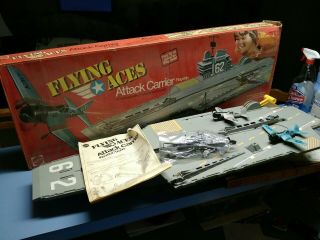 Rare Vintage 1975 Mattel Flying Aces Attack Carrier Flagship Aircraft 9375 Usa