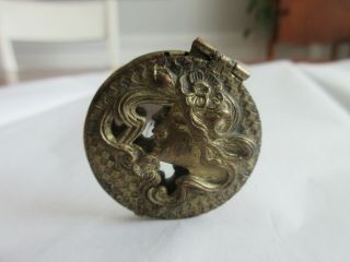 Antique Hatpin,  Art Nouveau,  Opens Up With Mirror Rare Hatpin