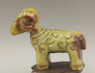 Chinese Old Jade Hand - Carved Jade Statue Sheep 3.  1 Inch