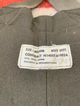 Vintage 40 ' s WW2 USN Navy N1 Jungle Cloth Deck Pants Bib Overalls Sz Medium 4