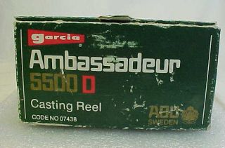 Vintage ABU GARCIA AMBASSADEUR FISHING REEL w/ BOX - GREEN 5500 - D - 8