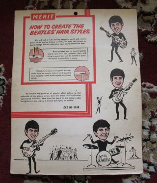 Beatles VINTAGE ULTRA RARE U.  S.  1964 ' MAGNETIC HAIR GAME 
