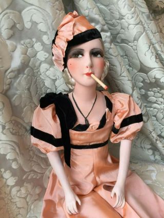 Antique French Smoking Boudoir Doll/poupee De Salon/art Deco/ Jean Harlow Style
