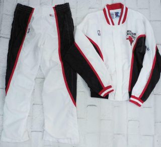 Vintage Chicago Bulls Champion Warm Up Suit L Jacket Pants 90s 1995 Jordan dq 2