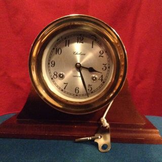 Vintage Chelsea Clock Co Boston Brass Ships Bell Clock